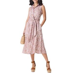 NEW NIC+ZOE Abstract Animal Print Shirt Dress A-line Sleeveless Petite Size PM